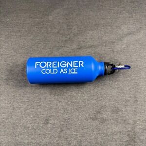 Foreigner Cold As Ice Blue Water Bottle Keychain